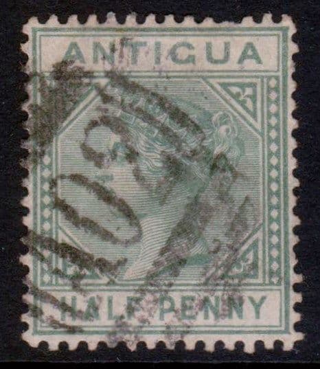 ANTIGUA SG 21 1882 ½d dull green. Short perf. at top. Cat. £20