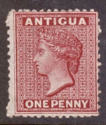 ANTIGUA SG14 unused, no gum. 1872 1d scarlet. Unused, virtually no gum. (Cat. £200 for mint).