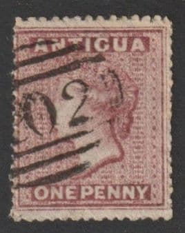 ANTIGUA SG6 1864 1d dull rose c.£55