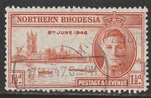 N. RHODESIA SG46a 1946 Victory 1.5d p13.5 c.£18