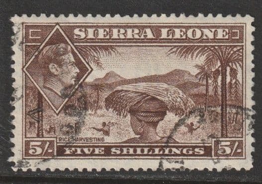 SIERRA LEONE SG198 1938 5/- c. £18