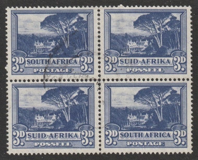 SOUTH AFRICA SG117a x 2 1951 3d blue c. £15