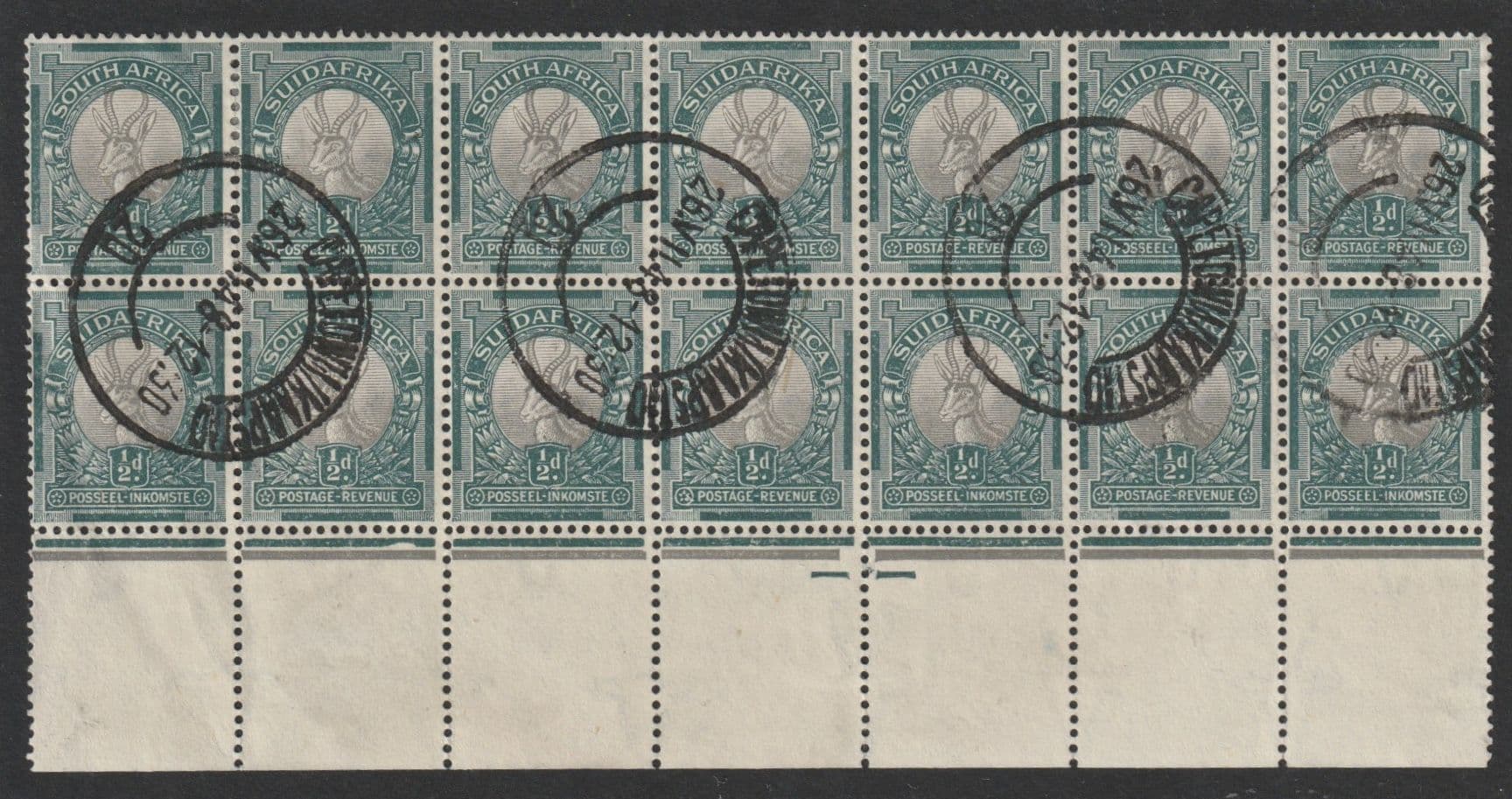 SOUTH AFRICA SG126 x 6 1948 0.5d c. £75