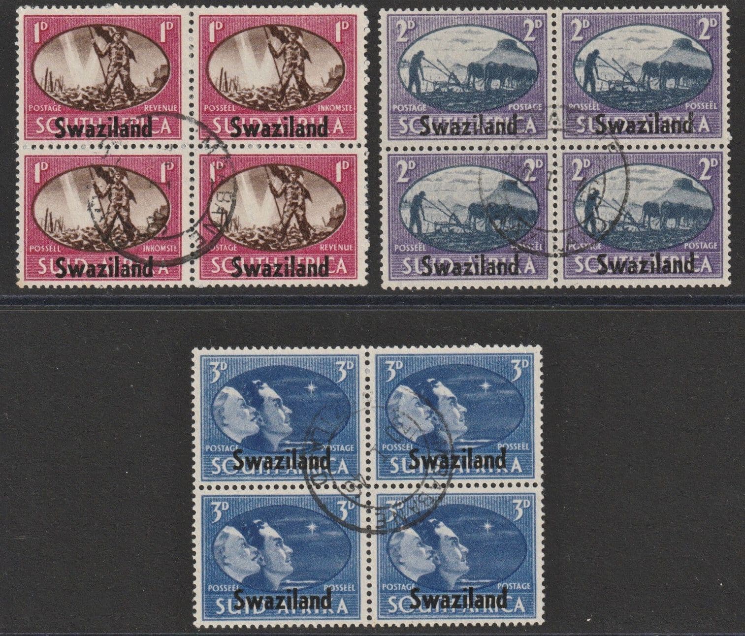 SWAZILAND SG39-41 x 2. 1945 Victory c. £6.50